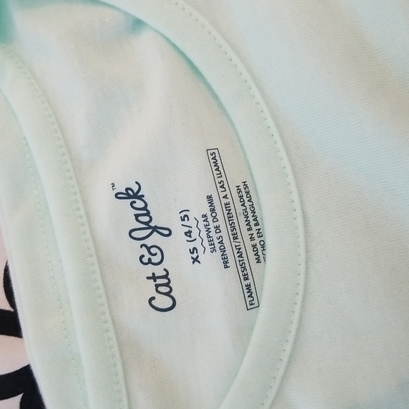 2/$15 CAT & Jack Toddler Moon Light Jade Pajama Set NWT - Picture 3 of 5